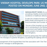 Vikram Hospital Inaugurates BBMP Park